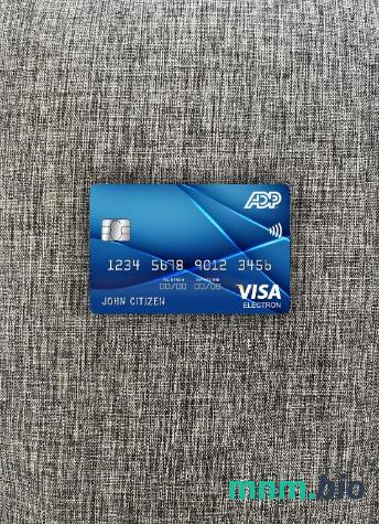 USA ADP Earnings bank visa karta elektronowa wygląd fotograficzny skan PSD + zdjęcie